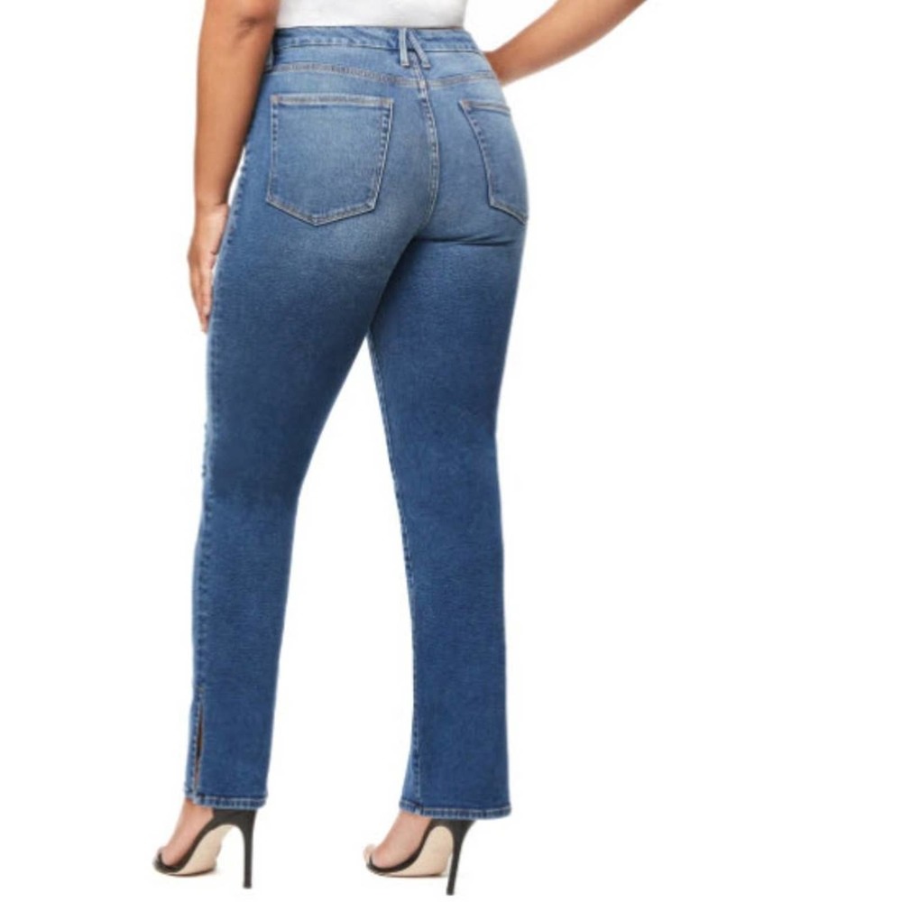 Good American Medium Blue Distressed Boyfriend Jeans - Picture 8 of 12